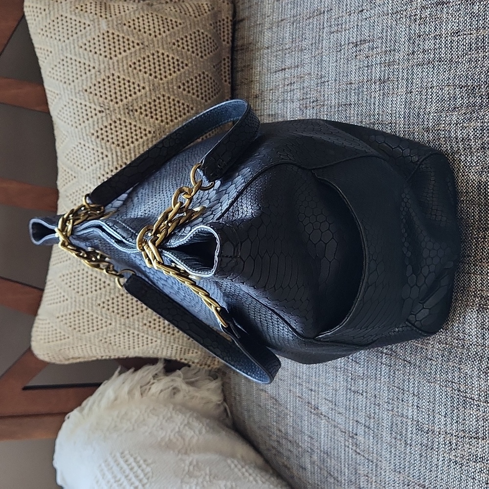 Fossil Black Embossed Issue No. 1954 Tote - image 2